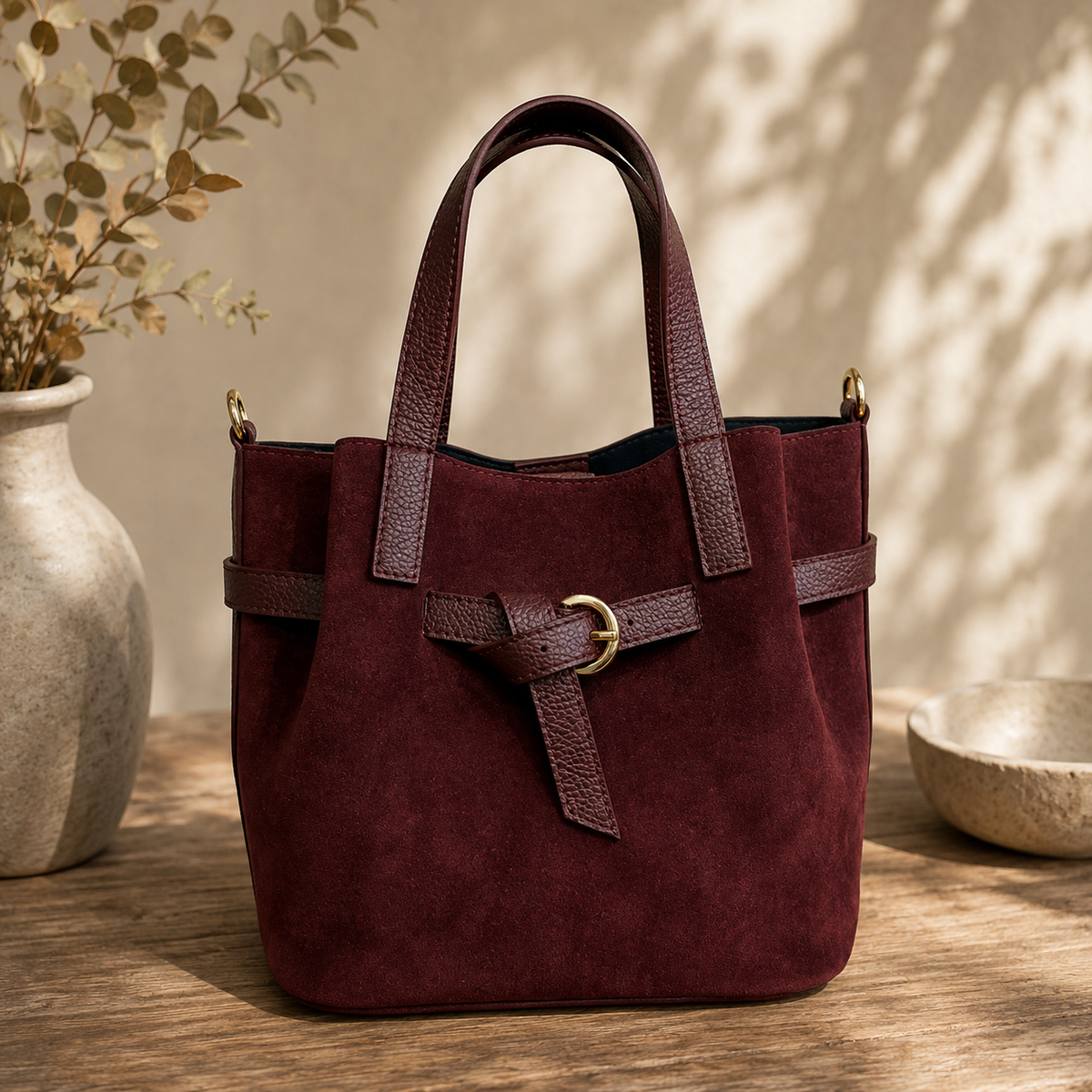Sac SLOANE — Cabas en suédine & cuir