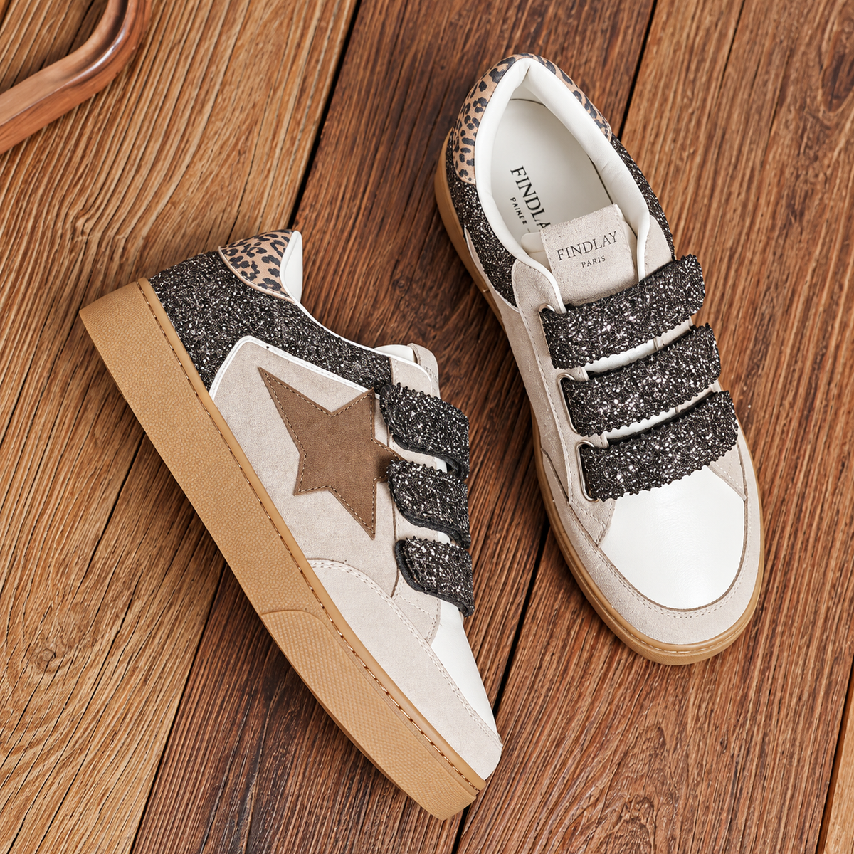 EDDIE — Baskets à scratchs glitter
