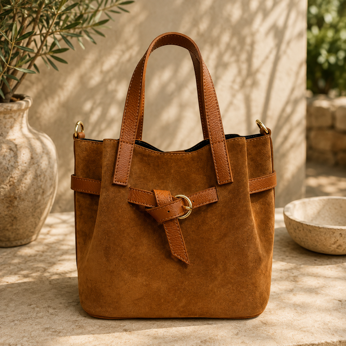 Sac SLOANE — Cabas en suédine & cuir