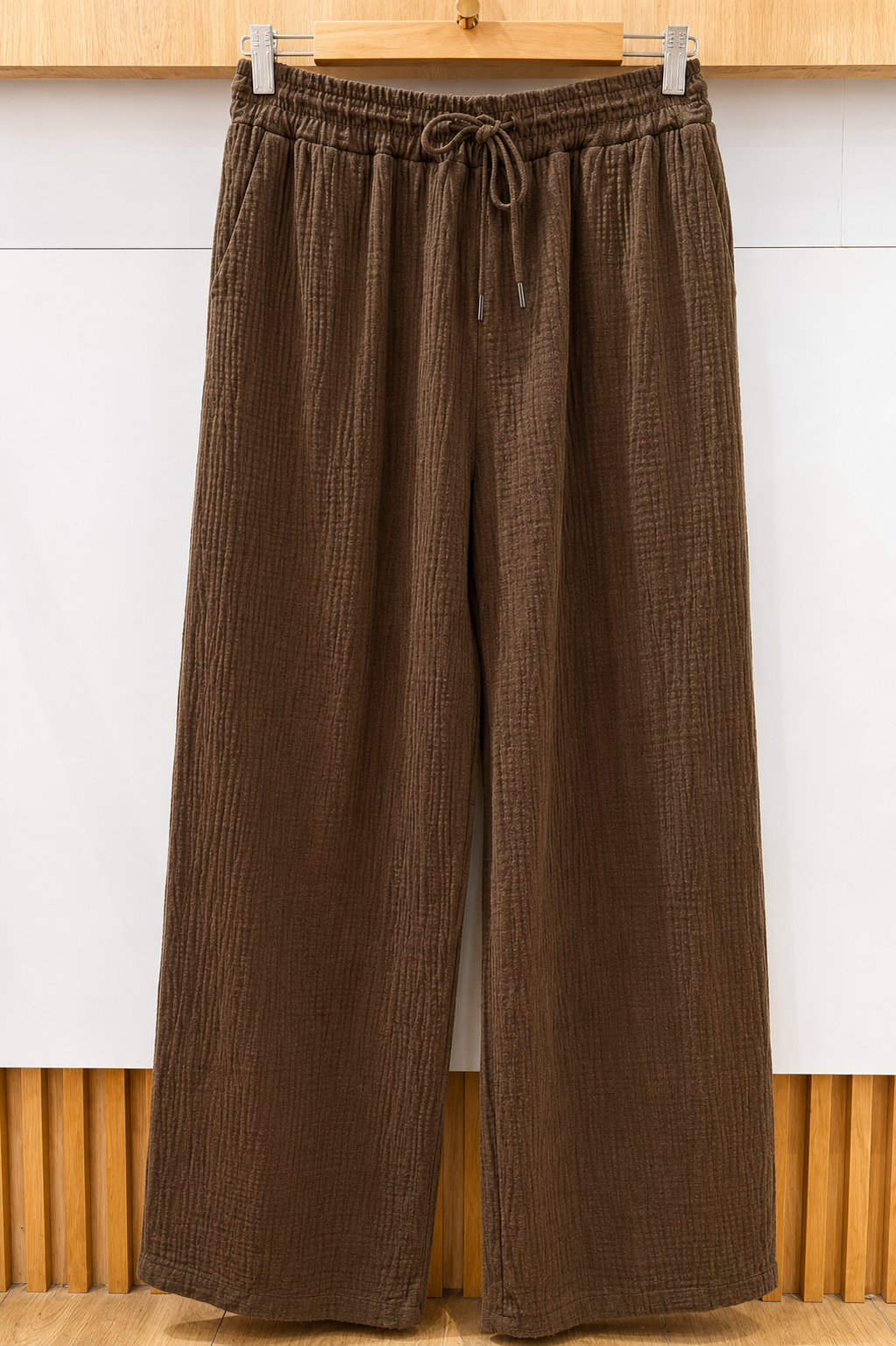 Pantalon Soline – Gaze de coton chocolat